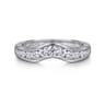 Curved Wedding Ring in 14k White Gold with Round Natural Diamond at Gabriel & Co.
