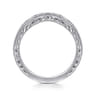 Curved Wedding Ring in 14k White Gold with Round Natural Diamond at Gabriel & Co.