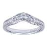 Curved Wedding Ring in 14k White Gold with Round Natural Diamond at Gabriel & Co.