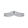 Curved Wedding Ring in 14k White Gold with Round Natural Diamond at Gabriel & Co.