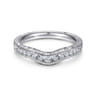 Curved Wedding Ring in 14k White Gold with Round Natural Diamond at Gabriel & Co.