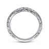 Curved Wedding Ring in 14k White Gold with Round Natural Diamond at Gabriel & Co.