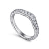 Curved Wedding Ring in 14k White Gold with Round Natural Diamond at Gabriel & Co.
