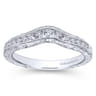 Curved Wedding Ring in 14k White Gold with Round Natural Diamond at Gabriel & Co.
