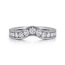 Curved Wedding Ring in 14k White Gold with Round Natural Diamond at Gabriel & Co.