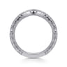 Curved Wedding Ring in 14k White Gold with Round Natural Diamond at Gabriel & Co.