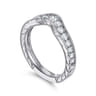 Curved Wedding Ring in 14k White Gold with Round Natural Diamond at Gabriel & Co.
