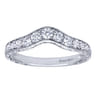 Curved Wedding Ring in 14k White Gold with Round Natural Diamond at Gabriel & Co.