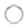 Curved Wedding Ring in 14k White Gold with Round Natural Diamond at Gabriel & Co.