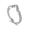 Curved Wedding Ring in 14k White Gold with Round Natural Diamond at Gabriel & Co.
