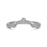 Curved Wedding Ring in 14k White Gold with Round Natural Diamond at Gabriel & Co.