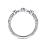Curved Wedding Ring in 14k White Gold with Round Natural Diamond at Gabriel & Co.