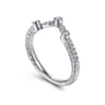 Curved Wedding Ring in 14k White Gold with Round Natural Diamond at Gabriel & Co.