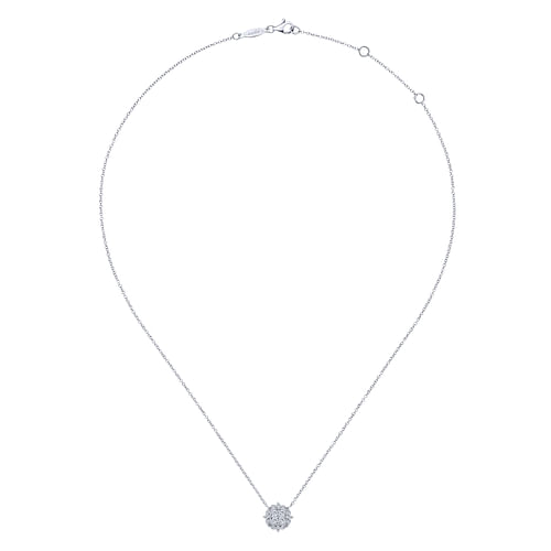 Vintage Inspired 14K White Gold Diamond Pendant Necklace - 0.24 ct - Shot 2