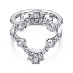 Vintage Inspired 14K White Gold Diamond Ring Enhancer