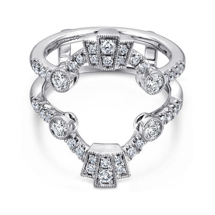 Vintage Inspired 14K White Gold Diamond Ring Enhancer