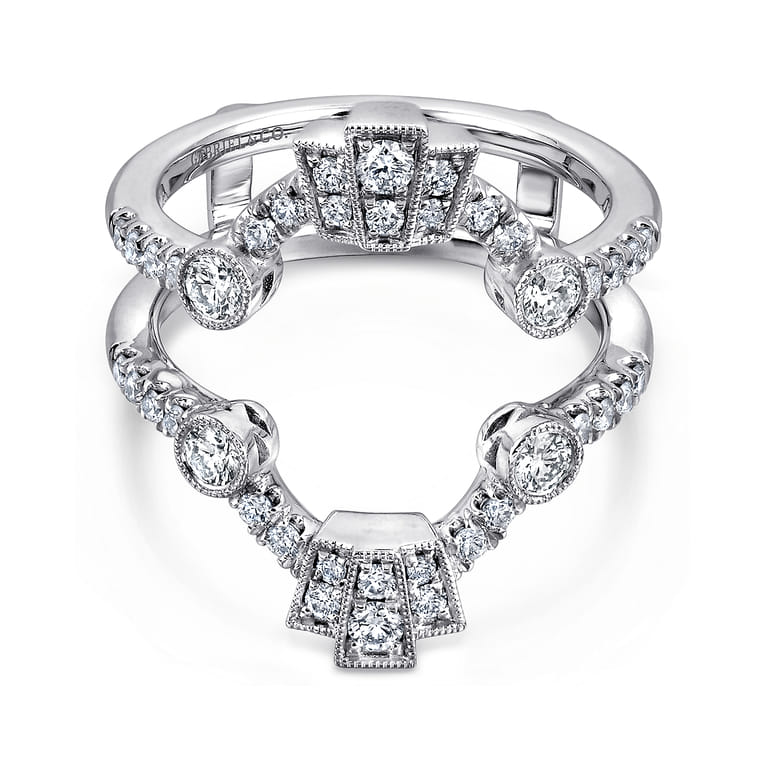 Enhancer Wedding Ring in 14k White Gold with Round Natural Diamond at Gabriel & Co. - Shot 1