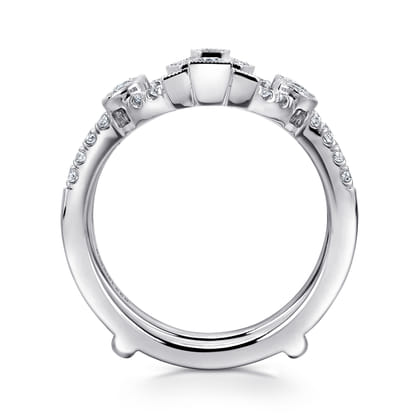 Vintage Inspired 14K White Gold Diamond Ring Enhancer