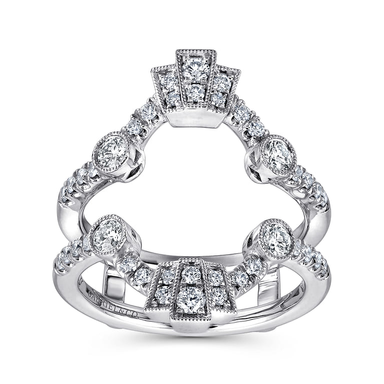 Enhancer Wedding Ring in 14k White Gold with Round Natural Diamond at Gabriel & Co. - Shot 4