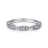 Fancy Wedding Ring in 14k White Gold with Round Natural Diamond at Gabriel & Co.