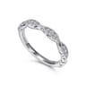 Fancy Wedding Ring in 14k White Gold with Round Natural Diamond at Gabriel & Co.