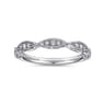 Fancy Wedding Ring in 14k White Gold with Round Natural Diamond at Gabriel & Co.