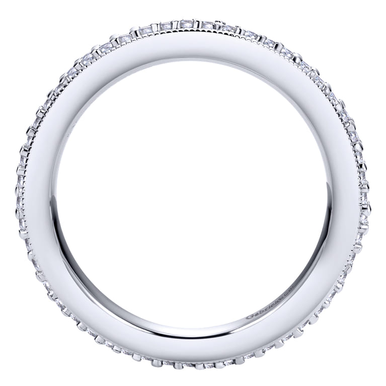 Eternity Band Wedding Ring in 14k White Gold with Round Natural Diamond at Gabriel & Co. - Shot 2