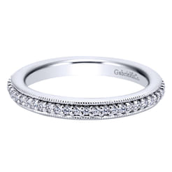 Vintage Inspired 14K White Gold Prong Set Diamond Eternity Band