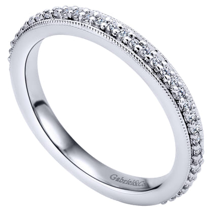 Vintage Inspired 14K White Gold Prong Set Diamond Eternity Band