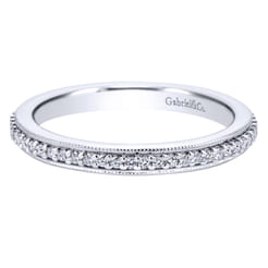 Vintage Inspired 14K White Gold Prong Set Diamond Eternity Band