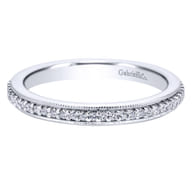 Vintage Inspired 14K White Gold Prong Set Diamond Eternity Band