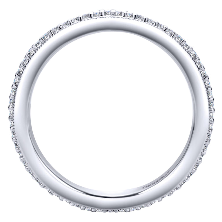 Eternity Band Wedding Ring in 14k White Gold with Round Natural Diamond at Gabriel & Co. - Shot 2