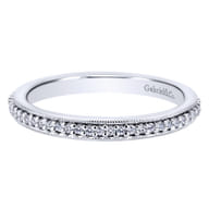 Vintage Inspired 14K White Gold Prong Set Diamond Eternity Band