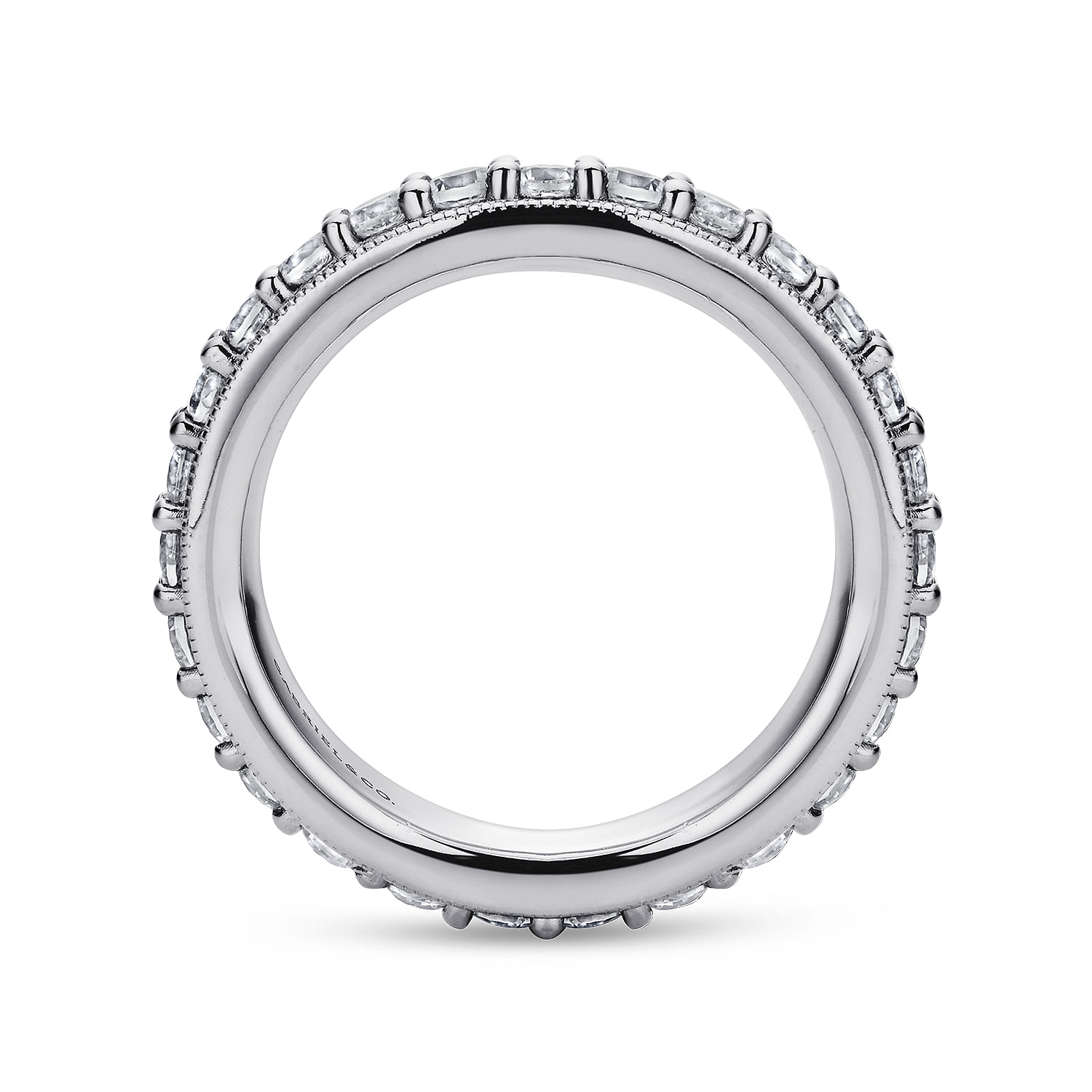 Eternity Band Wedding Ring in 14k White Gold with Round Natural Diamond at Gabriel & Co. - Shot 2