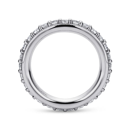 Vintage Inspired 14K White Gold Prong Set Diamond Eternity Band