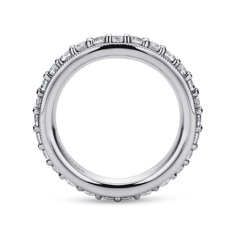Eternity Band Wedding Ring in 14k White Gold with Round Natural Diamond at Gabriel & Co. - Shot 2