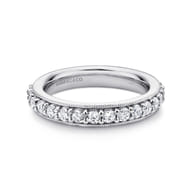 Vintage Inspired 14K White Gold Prong Set Diamond Eternity Band