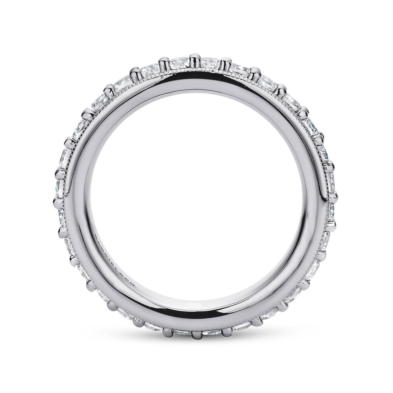 Eternity Band Wedding Ring in 14k White Gold with Round Natural Diamond at Gabriel & Co. - Shot 2
