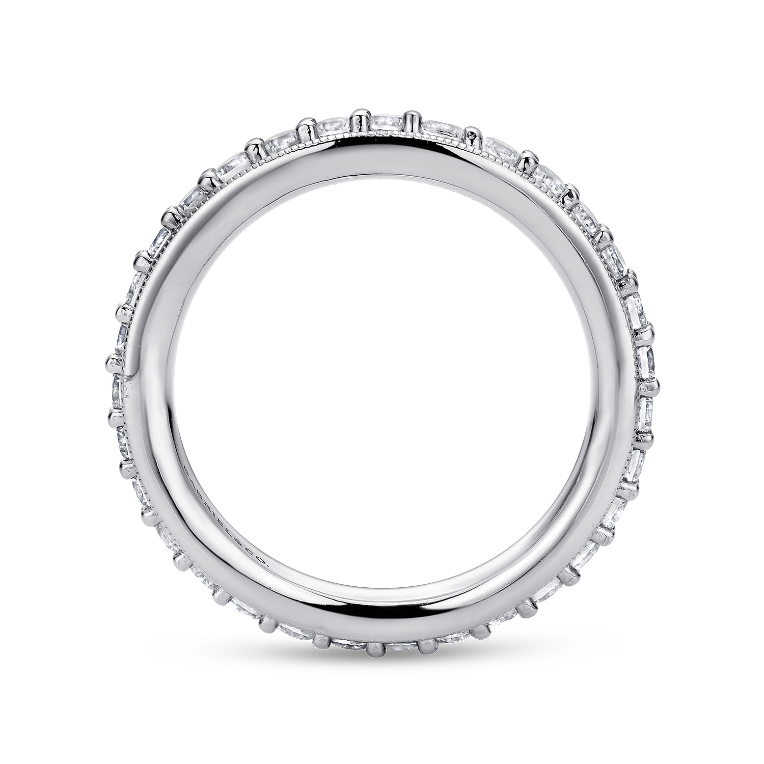Eternity Band Wedding Ring in 14k White Gold with Round Natural Diamond at Gabriel & Co. - Shot 2