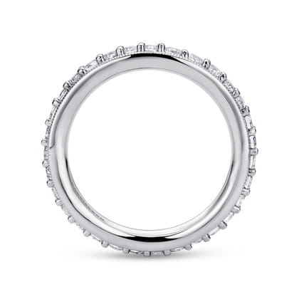 Vintage Inspired 14K White Gold Prong Set Diamond Eternity Band