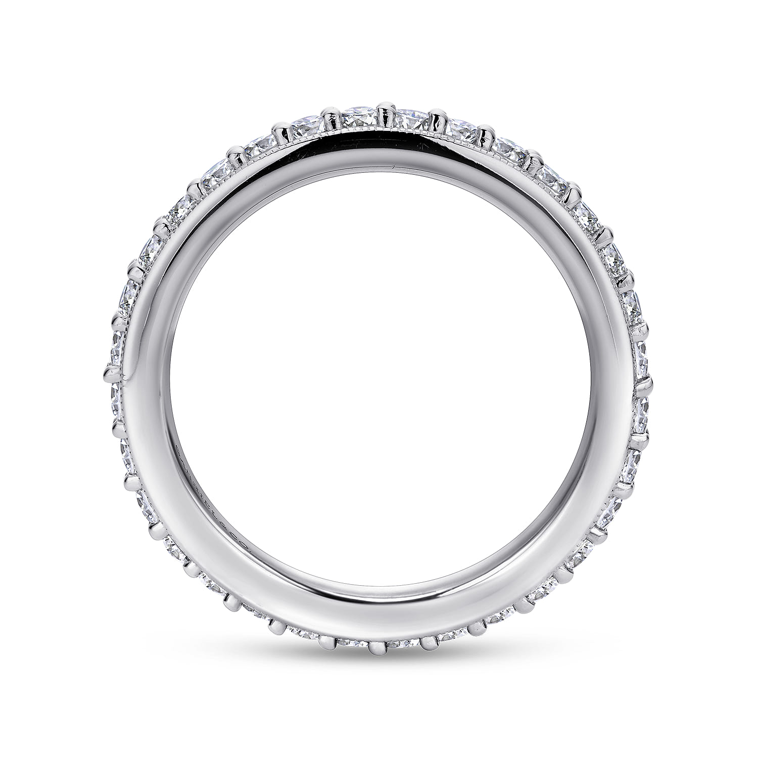 Eternity Band Wedding Ring in 14k White Gold with Round Natural Diamond at Gabriel & Co. - Shot 2