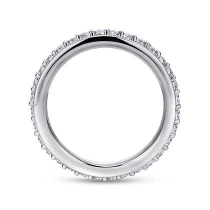 Vintage Inspired 14K White Gold Prong Set Diamond Eternity Band