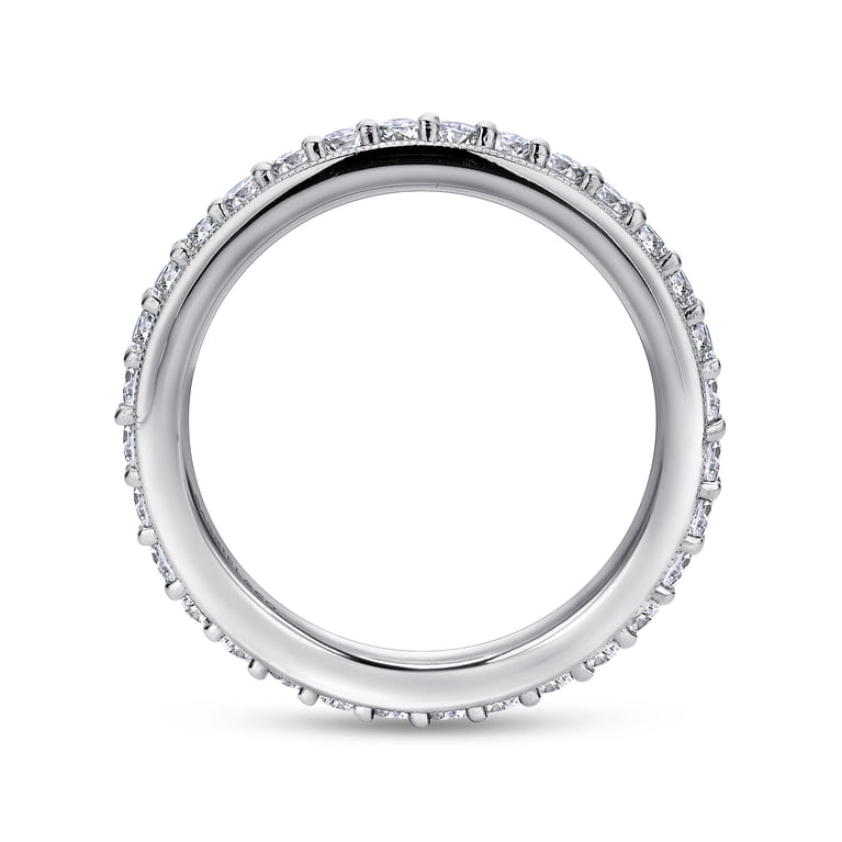 Eternity Band Wedding Ring in 14k White Gold with Round Natural Diamond at Gabriel & Co. - Shot 2