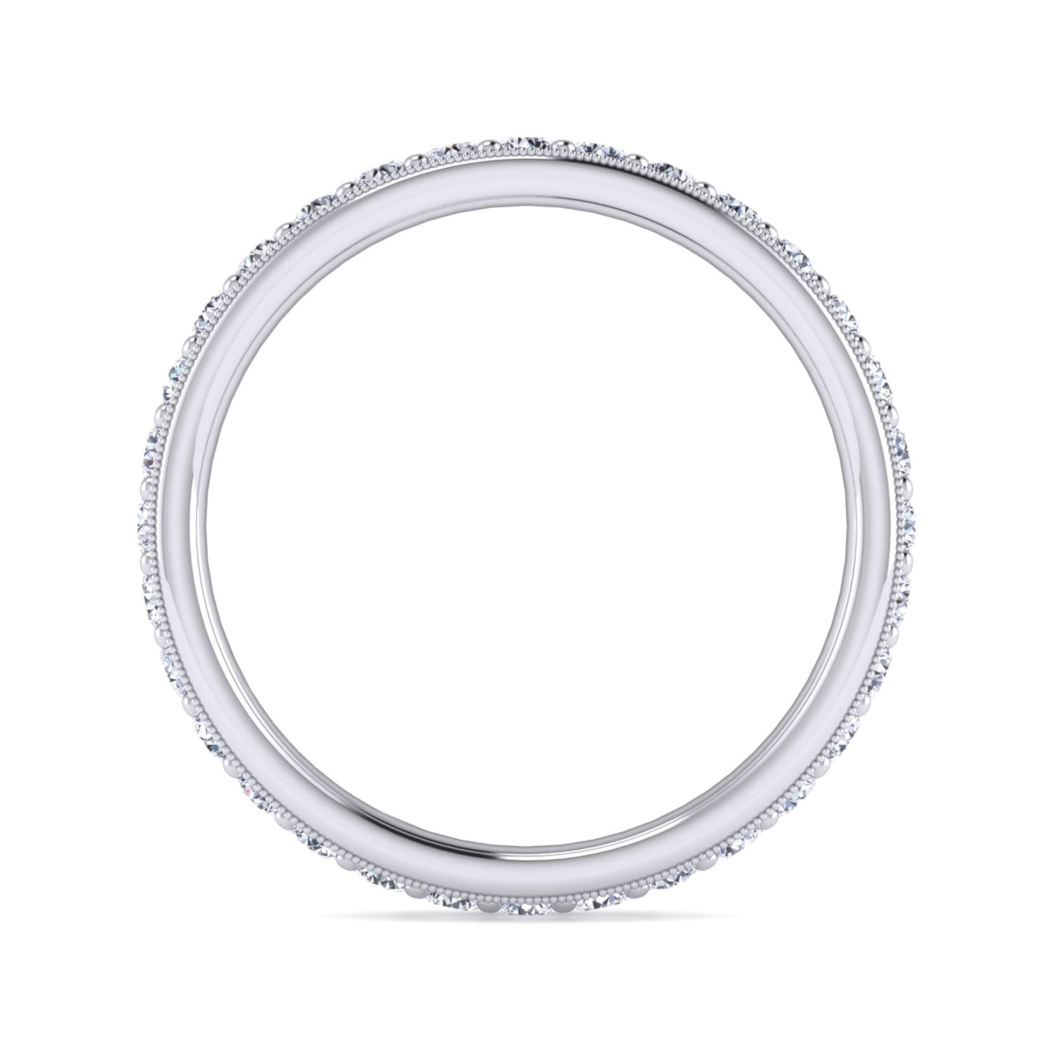 Eternity Band Wedding Ring in 14k White Gold with Round Natural Diamond at Gabriel & Co. - Shot 2