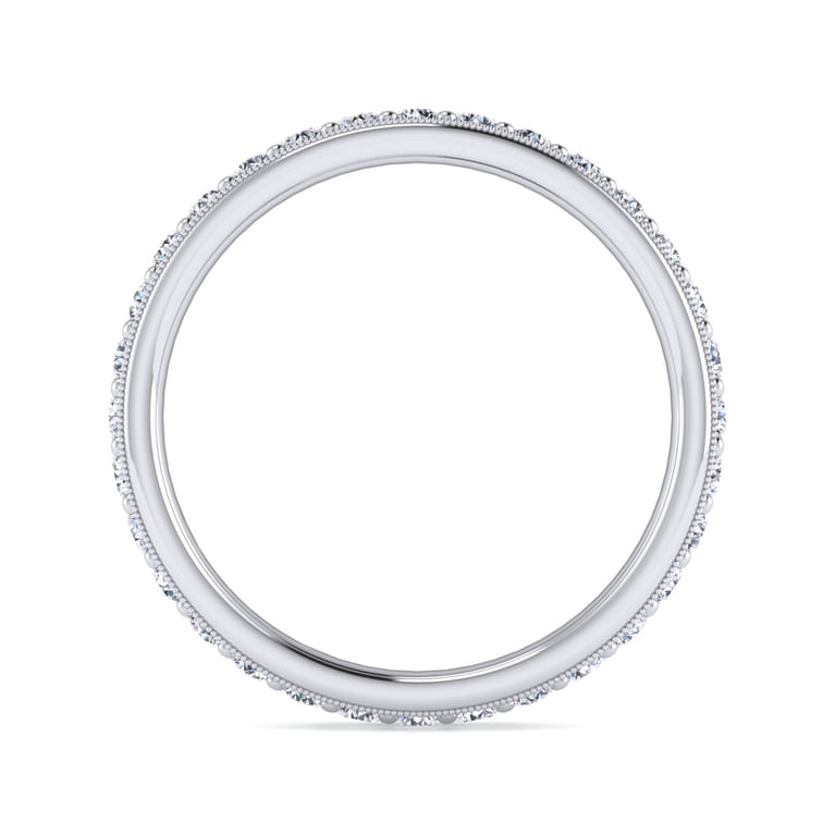 Eternity Band Wedding Ring in 14k White Gold with Round Natural Diamond at Gabriel & Co. - Shot 2