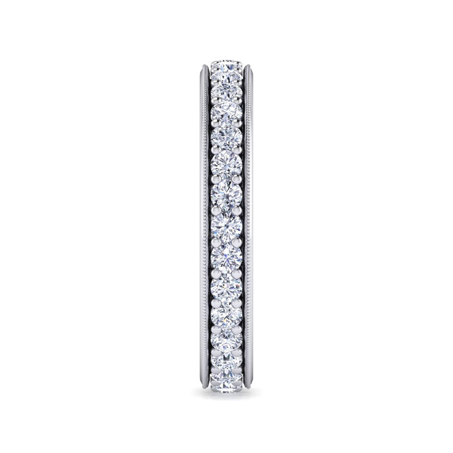 Eternity Band Wedding Ring in 14k White Gold with Round Natural Diamond at Gabriel & Co. - Shot 4
