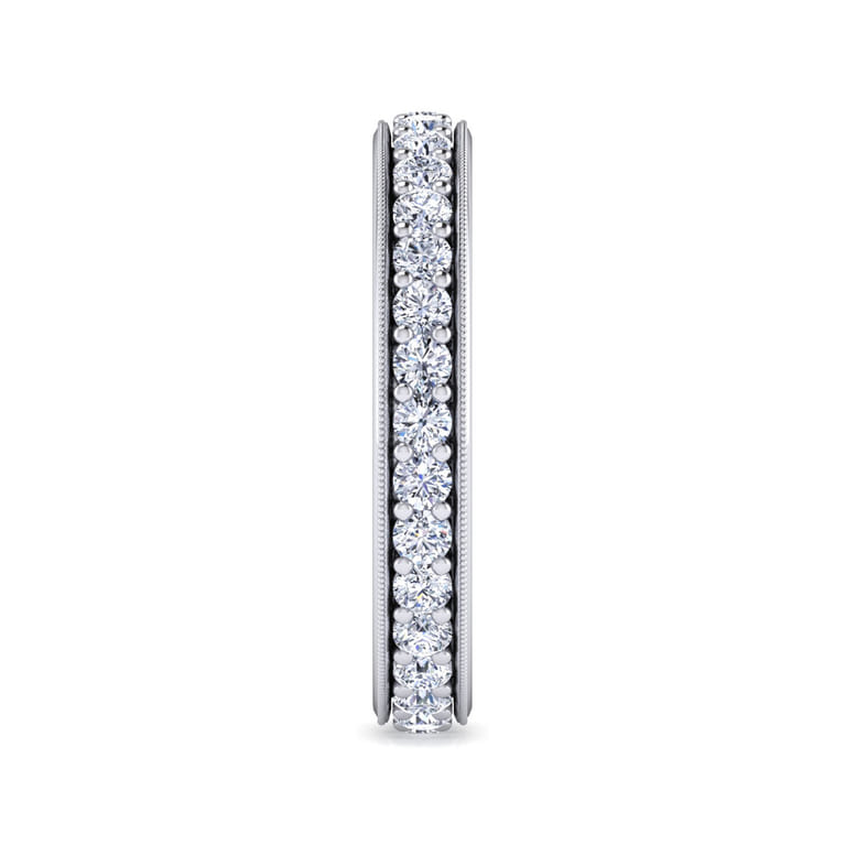 Eternity Band Wedding Ring in 14k White Gold with Round Natural Diamond at Gabriel & Co. - Shot 4