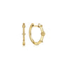 Vintage Inspired 14K Yellow Gold 15mm Beaded Station Huggies