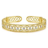 Vintage Inspired 14K Yellow Gold Filigree Diamond Cuff Bracelet - 0.5 ct