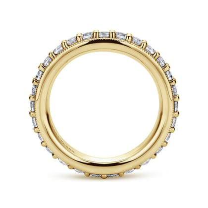 Vintage Inspired 14K Yellow Gold Prong Set Diamond Eternity Band